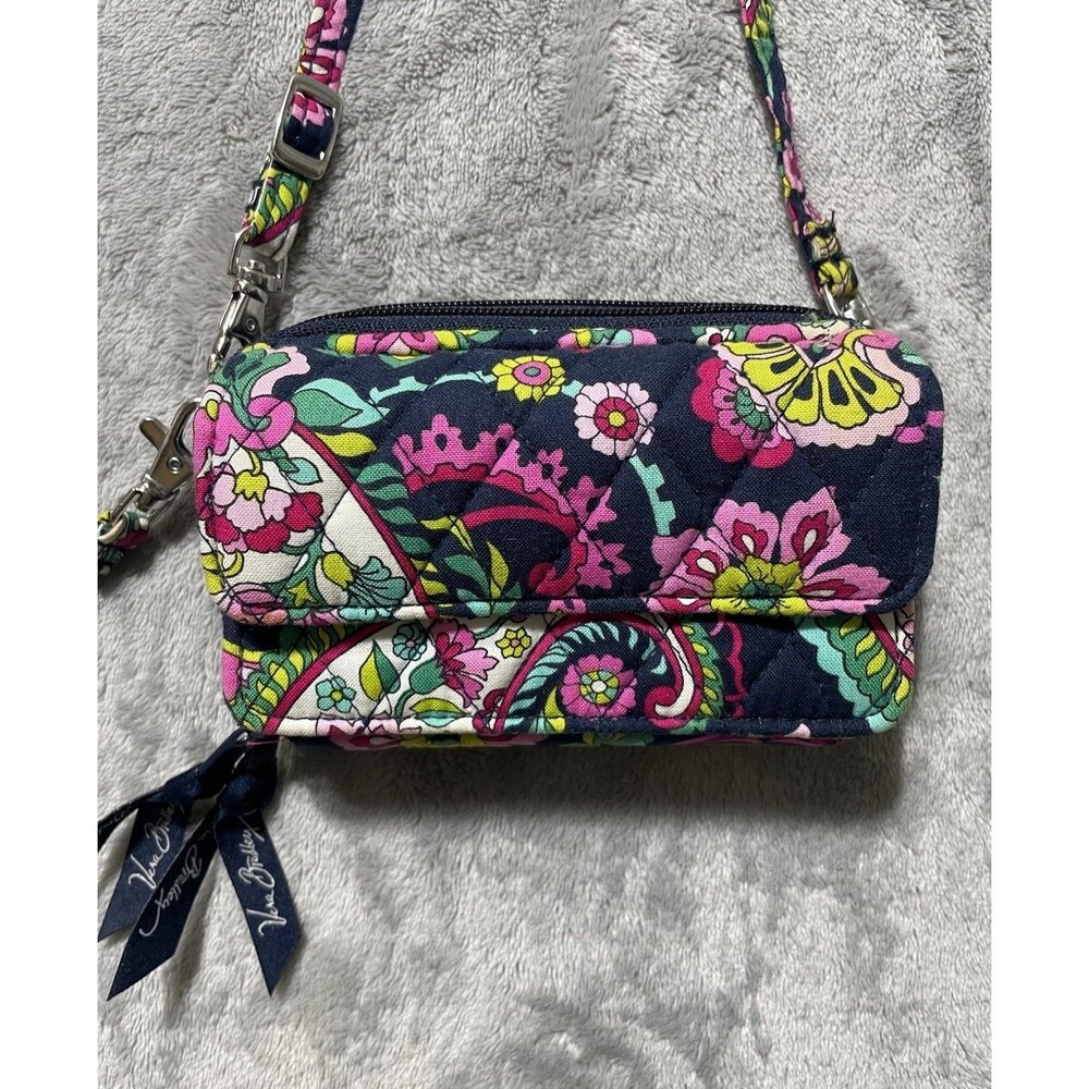 Vera Bradley All In One Crossbody Petal Paisley Quilted Wristlet
